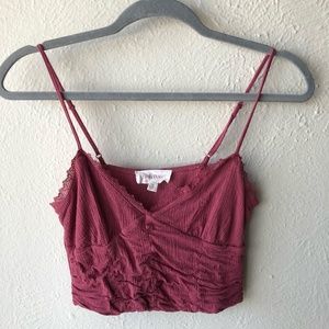 Small Pink Rose Crop Tank